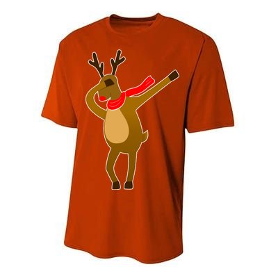 Dabbing Red Nose Reindeer Christmas Performance Sprint T-Shirt