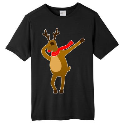 Dabbing Red Nose Reindeer Christmas Tall Fusion ChromaSoft Performance T-Shirt