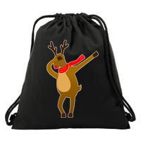Dabbing Red Nose Reindeer Christmas Drawstring Bag