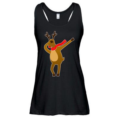 Dabbing Red Nose Reindeer Christmas Ladies Essential Flowy Tank