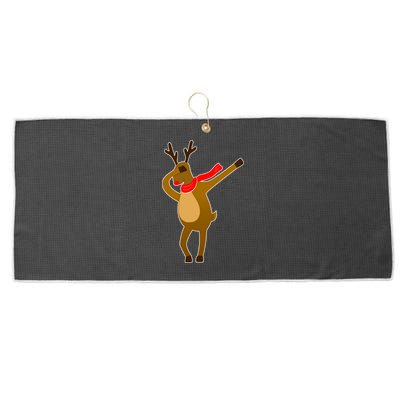 Dabbing Red Nose Reindeer Christmas Large Microfiber Waffle Golf Towel