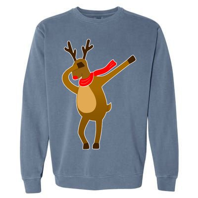 Dabbing Red Nose Reindeer Christmas Garment-Dyed Sweatshirt