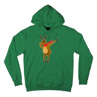 Dabbing Red Nose Reindeer Christmas Hoodie