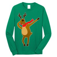 Dabbing Red Nose Reindeer Christmas Long Sleeve Shirt