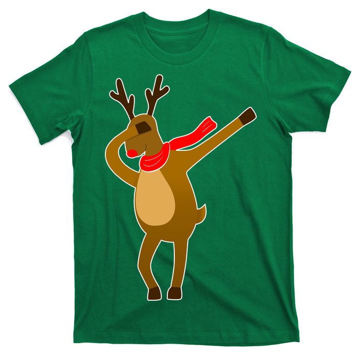 Dabbing Red Nose Reindeer Christmas T-Shirt