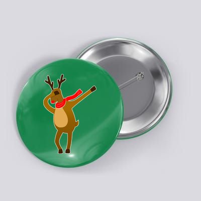 Dabbing Red Nose Reindeer Christmas Button