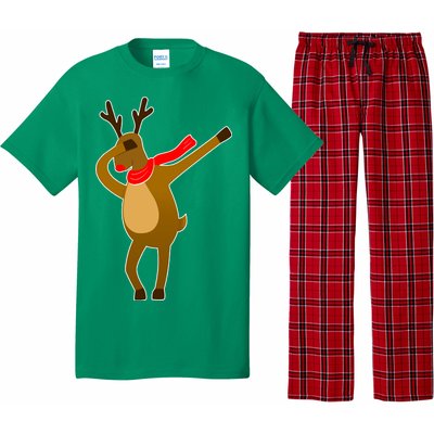 Dabbing Red Nose Reindeer Christmas Pajama Set