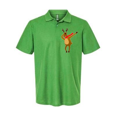 Dabbing Red Nose Reindeer Christmas Softstyle Adult Sport Polo