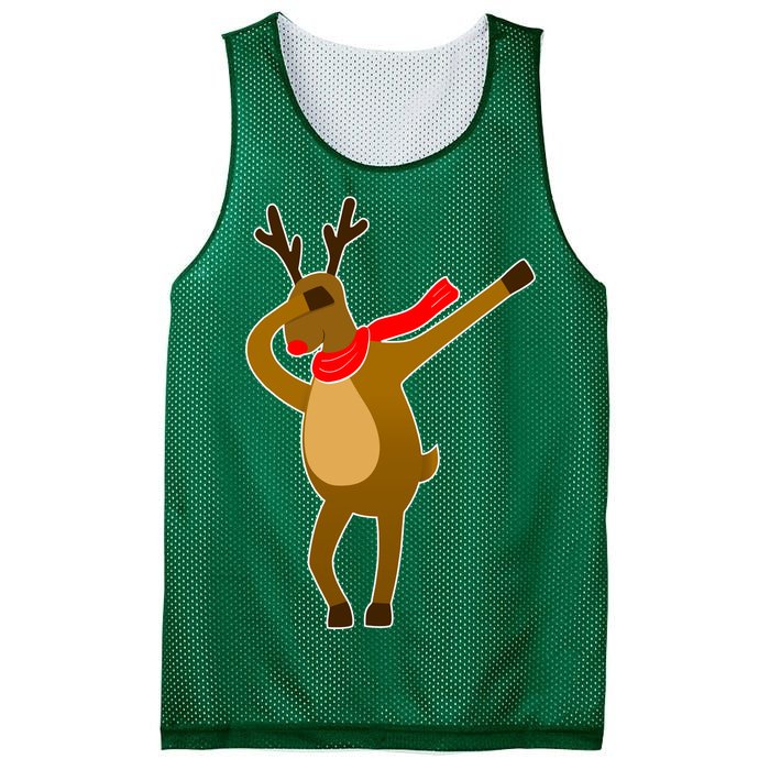 Dabbing Red Nose Reindeer Christmas Mesh Reversible Basketball Jersey Tank