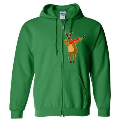 Dabbing Red Nose Reindeer Christmas Full Zip Hoodie