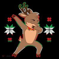 Dabbing Reindeer Drawstring Bag
