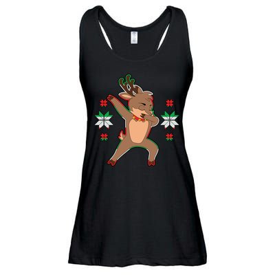 Dabbing Reindeer Ladies Essential Flowy Tank