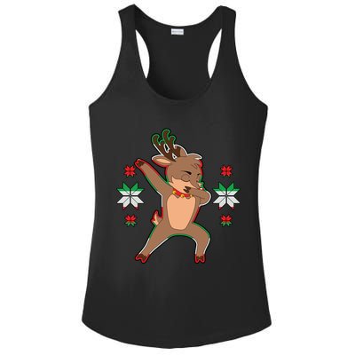Dabbing Reindeer Ladies PosiCharge Competitor Racerback Tank