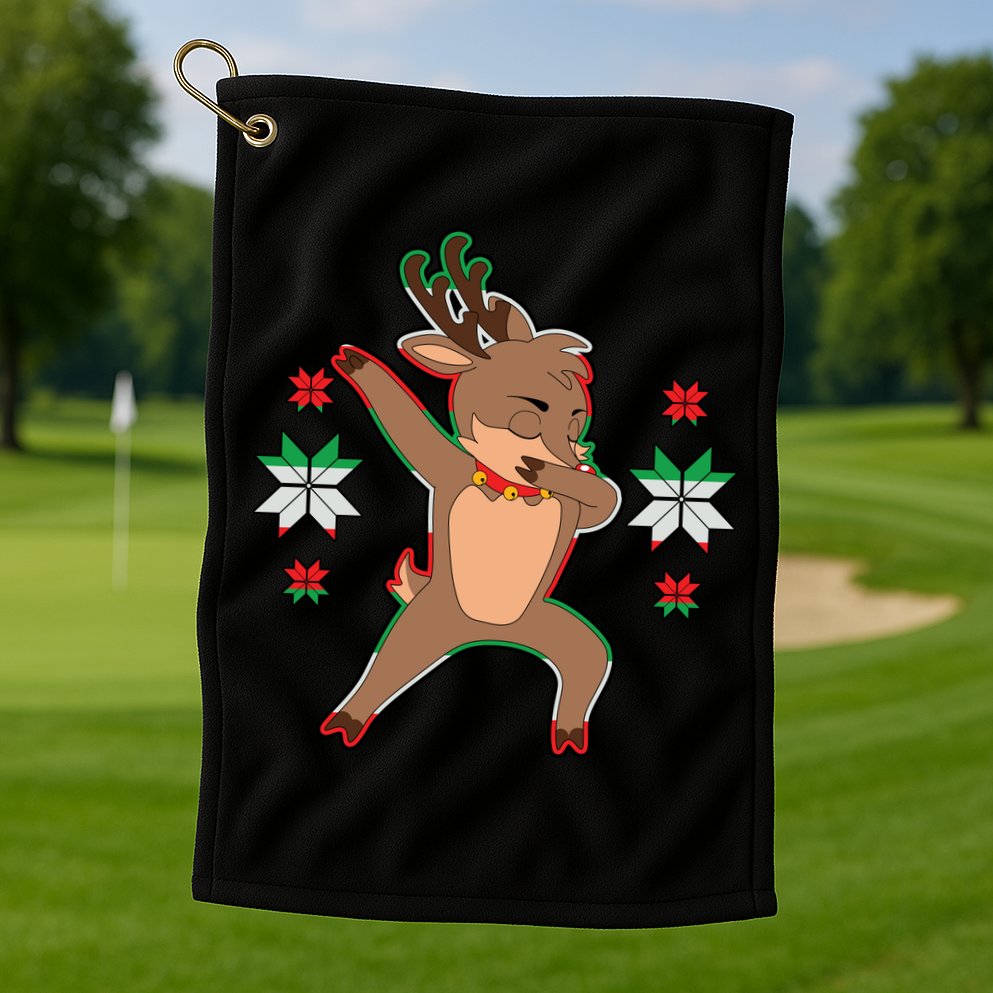Dabbing Reindeer Golf Towel