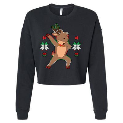 Dabbing Reindeer Cropped Pullover Crew