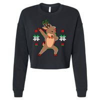 Dabbing Reindeer Cropped Pullover Crew