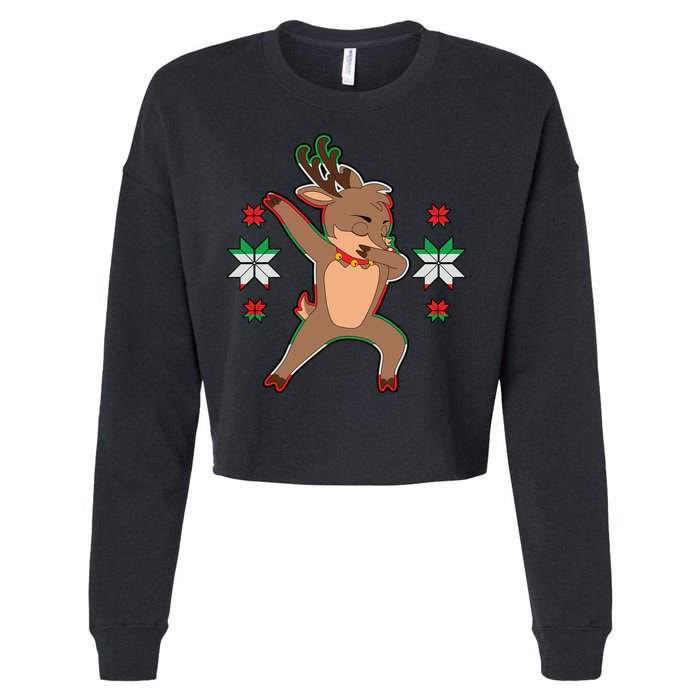 Dabbing Reindeer Cropped Pullover Crew