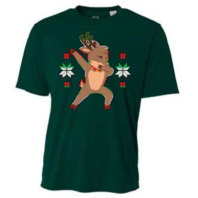 Dabbing Reindeer Cooling Performance Crew T-Shirt