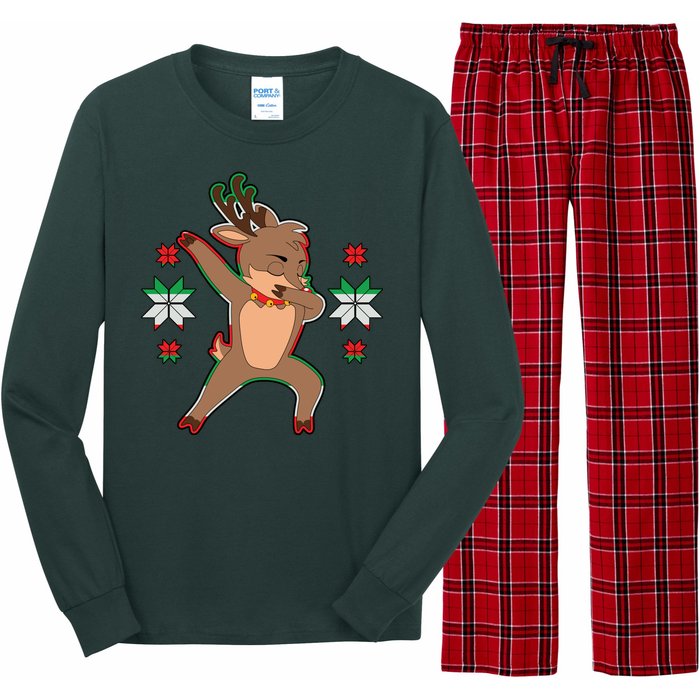 Dabbing Reindeer Long Sleeve Pajama Set