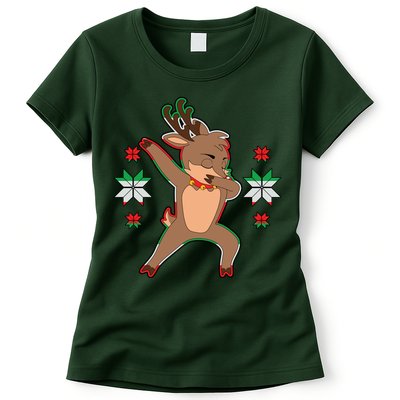 Dabbing Reindeer Womens T-Shirt