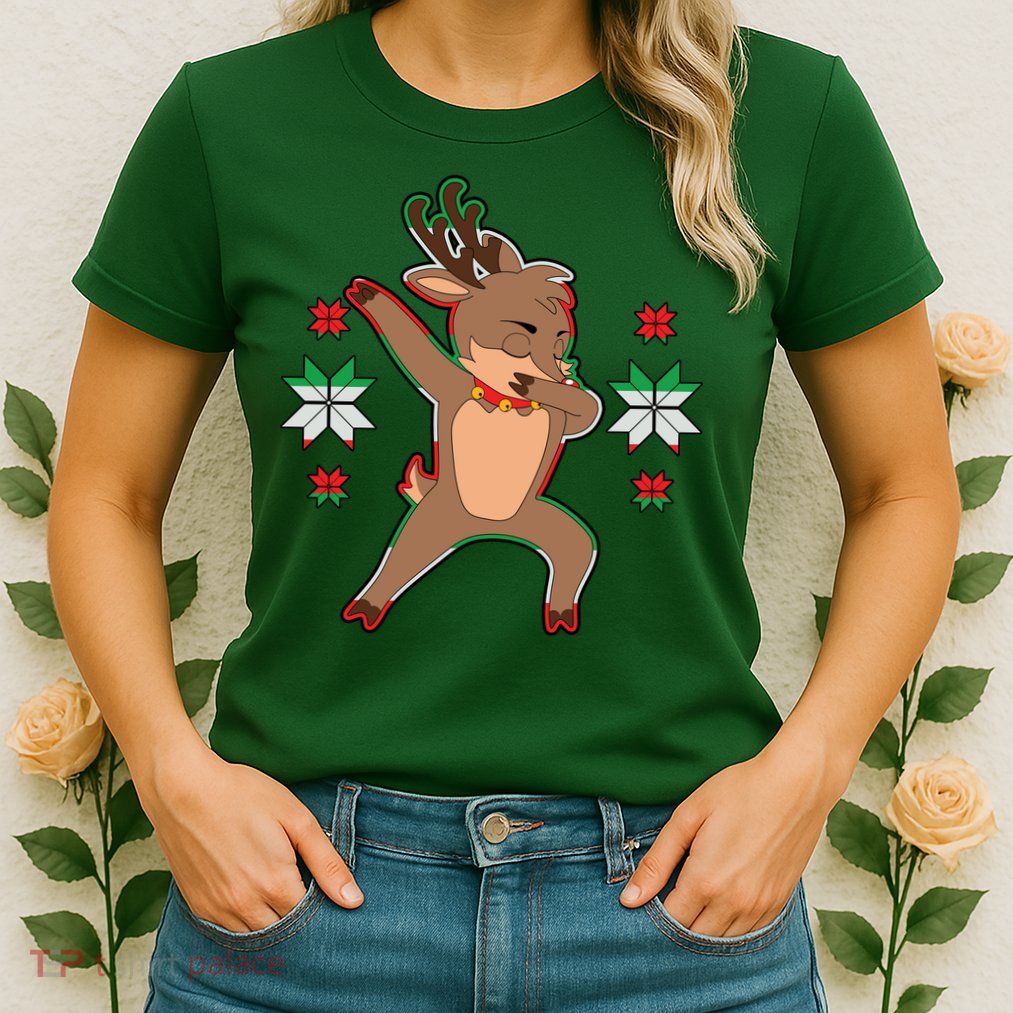 Dabbing Reindeer Womens T-Shirt