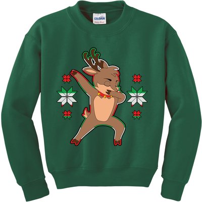 Dabbing Reindeer Kids Sweatshirt