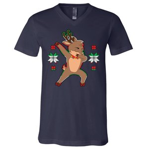 Dabbing Reindeer V-Neck T-Shirt