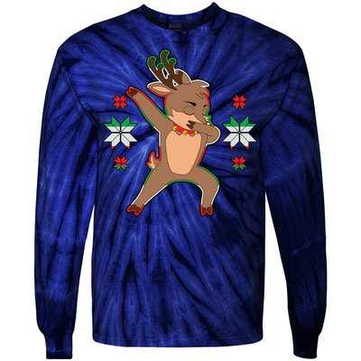 Dabbing Reindeer Tie-Dye Long Sleeve Shirt