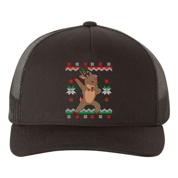 Dabbing Reindeer Ugly Christmas Yupoong Adult 5-Panel Trucker Hat