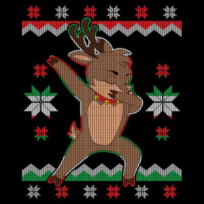 Dabbing Reindeer Ugly Christmas T-Shirt