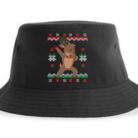 Dabbing Reindeer Ugly Christmas Sustainable Bucket Hat