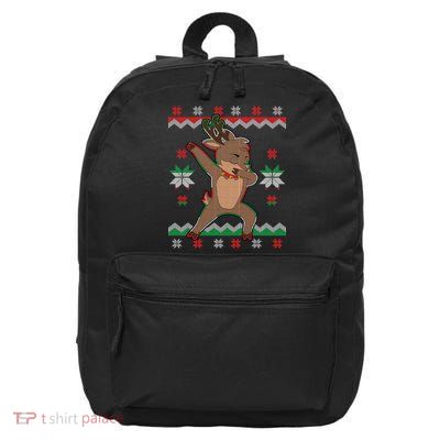 Dabbing Reindeer Ugly Christmas 16 in Basic Backpack