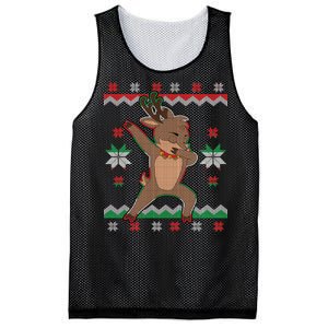 Dabbing Reindeer Ugly Christmas Mesh Reversible Basketball Jersey Tank