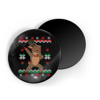 Dabbing Reindeer Ugly Christmas Magnet