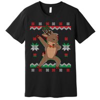Dabbing Reindeer Ugly Christmas Premium T-Shirt