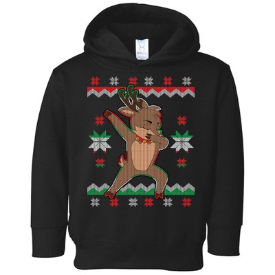 Dabbing Reindeer Ugly Christmas Toddler Hoodie