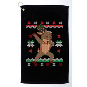 Dabbing Reindeer Ugly Christmas Platinum Collection Golf Towel