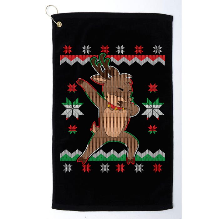 Dabbing Reindeer Ugly Christmas Golf Towel