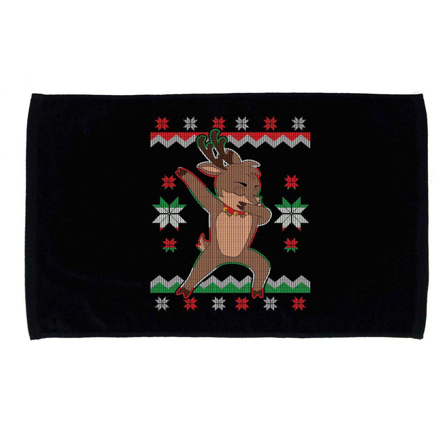 Dabbing Reindeer Ugly Christmas Microfiber Hand Towel