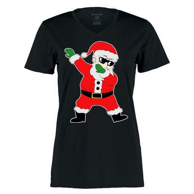 Dabbing Santa Women's Momentum V-Neck T-Shirt