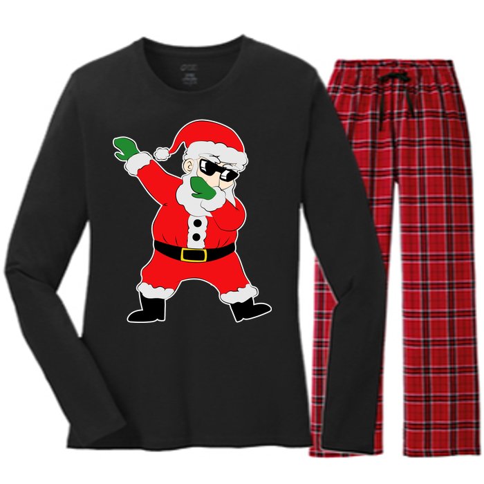 Dabbing Santa Women's Long Sleeve Flannel Pajama Set 