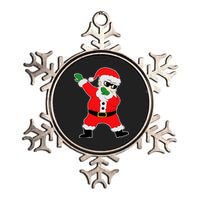 Dabbing Santa Metallic Star Ornament