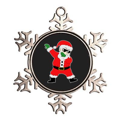 Dabbing Santa Metallic Star Ornament