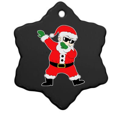 Dabbing Santa Ceramic Star Ornament