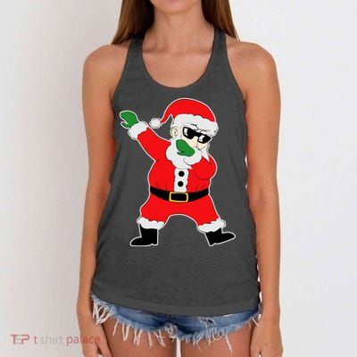 Dabbing Santa Women's Knotted Racerback Tank