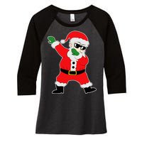 Dabbing Santa Women's Tri-Blend 3/4-Sleeve Raglan Shirt