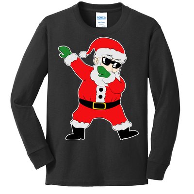 Dabbing Santa Kids Long Sleeve Shirt