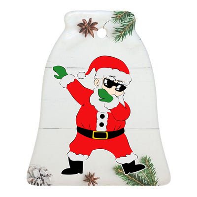 Dabbing Santa Ceramic Bell Ornament