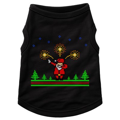 Dabbing Santa 8-Bit Ugly Christmas Doggie Tank