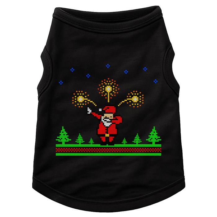 Dabbing Santa 8-Bit Ugly Christmas Doggie Tank